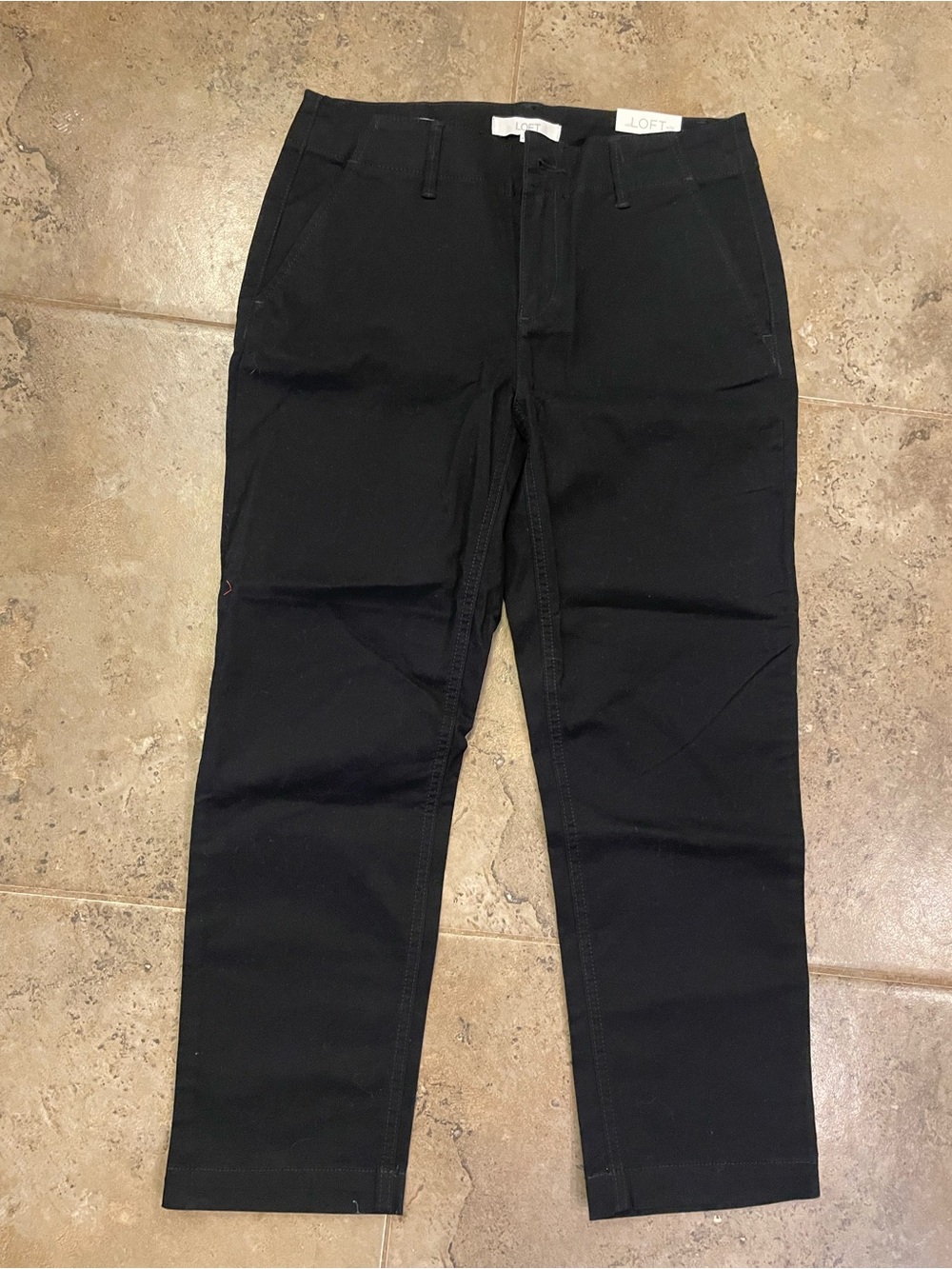 LOFT Monroe Slim Black Straight-Leg Pant